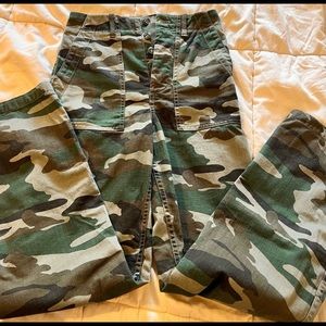 JCREW 00 camouflage high rise pants